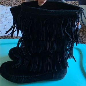 Steve Madden Moccasins Boots Black Size 8
